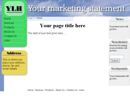 free html web site template