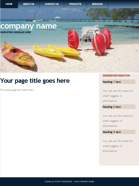free html web site template