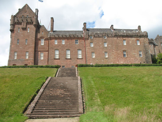 Picture of   Brodick Castle from the front is shown on this page.