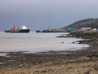 The boat arriving in Brodick 