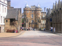 Entrance to Palace of Holyroodhouse in Edinburgh, Scotland