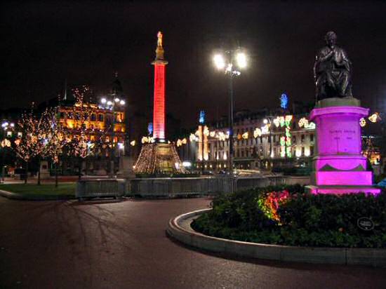 Glasgow George Square at night during Christmas 2005.