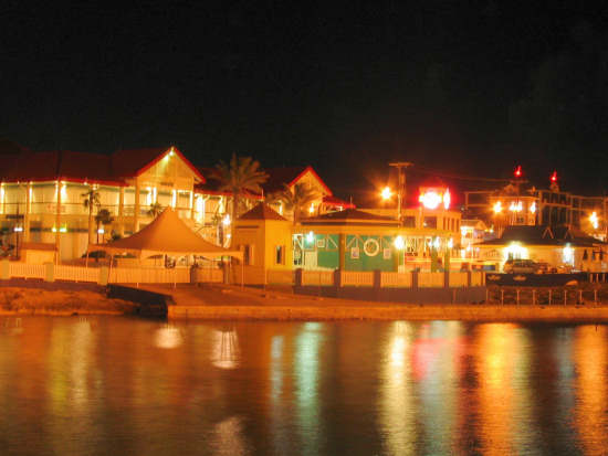 A picture of George Town waterfront at night. 
