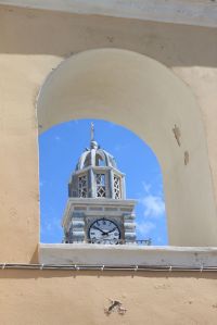  Clocktower Through Outside Window Catholic Cathereral