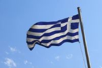  Greek Flag Against Blue Sky