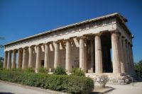 View Inside Along The Pillars of Temple Of Hephaestus - Athens, Greece