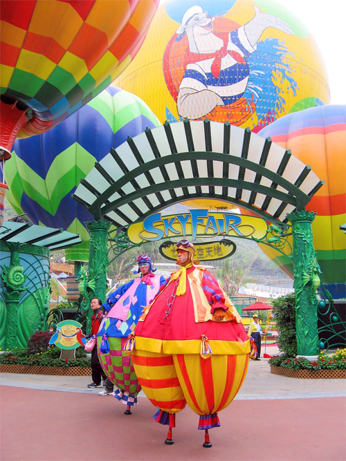 Picture of the clowns at Ocean Park in Hong Kong, China.