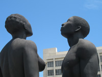 Redemption Song Monument Heads Closeup at Emancipation Park, Kingston, Jamaica