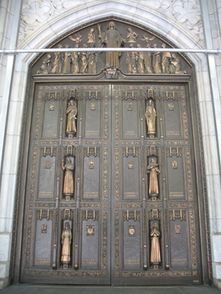 Picture of  The Bronze Door of St Patricks Cathedral, New York, USA is shown on this page.