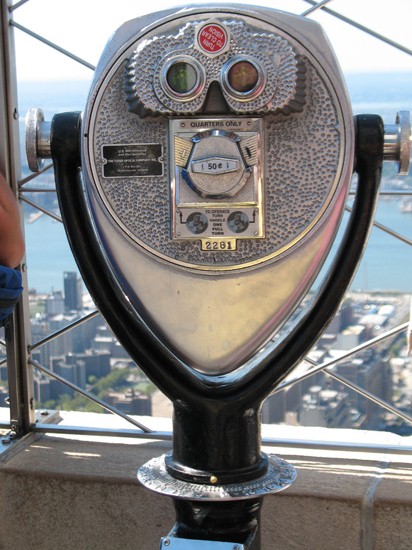 Picture of  The Binoculars at the top of the Empire State Building, New York, USA is shown on this page.