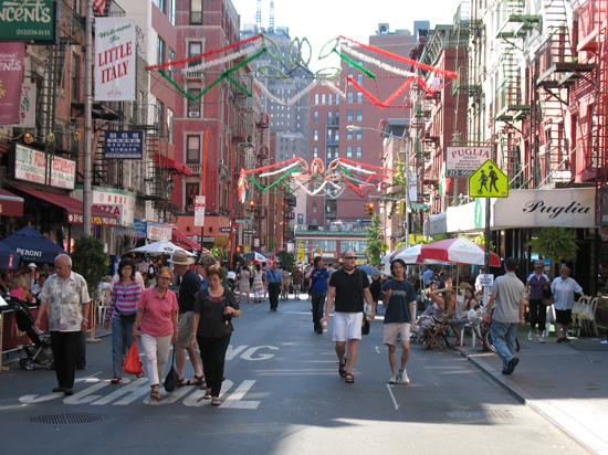 Picture of  The Street View of Little Italy, New York, USA is shown on this page.