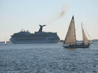 The Carnival Victory leaving New York, USA