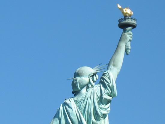 Picture of  The Statue of Liberty from behind New York, USA is shown on this page.