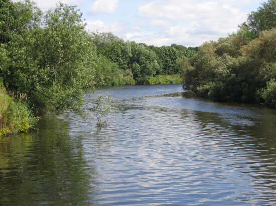 The River Clyde running through Strathclyde Country Park.