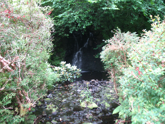 waterfall wide dunvagan castle gardens scotland picture