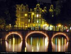 Free Canal at Night in AMsterdam, Holland, Wallpaper