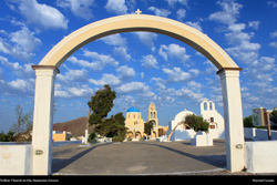 Free  yellow church oia santorini greece wallpaper, Desktop Background Wallpaper